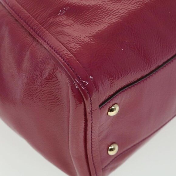 GUCCI Soho Hand Bag Enamel 2way Wine Red - Picture 11 of 15